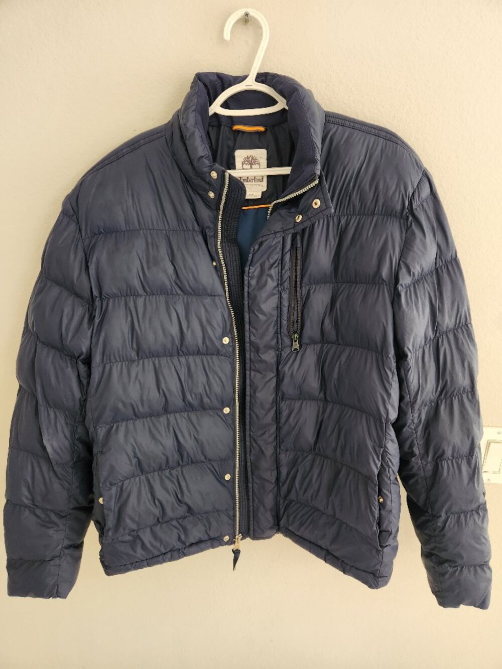 TIMBERLAND Men's Quilted Puffer Jacket in Navy Blue Size M